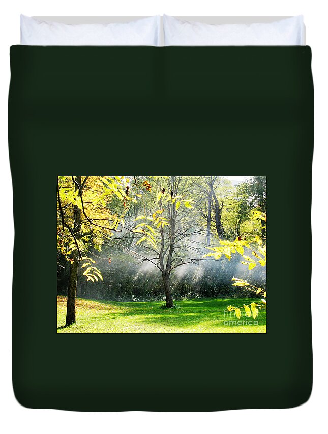 Fall Duvet Cover featuring the photograph Mystical Parkland by Nina Silver