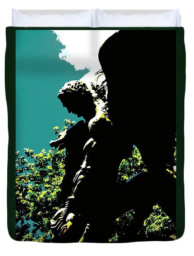 Mythological Duvet Cover featuring the photograph Mythological Shadows by Valentino Visentini