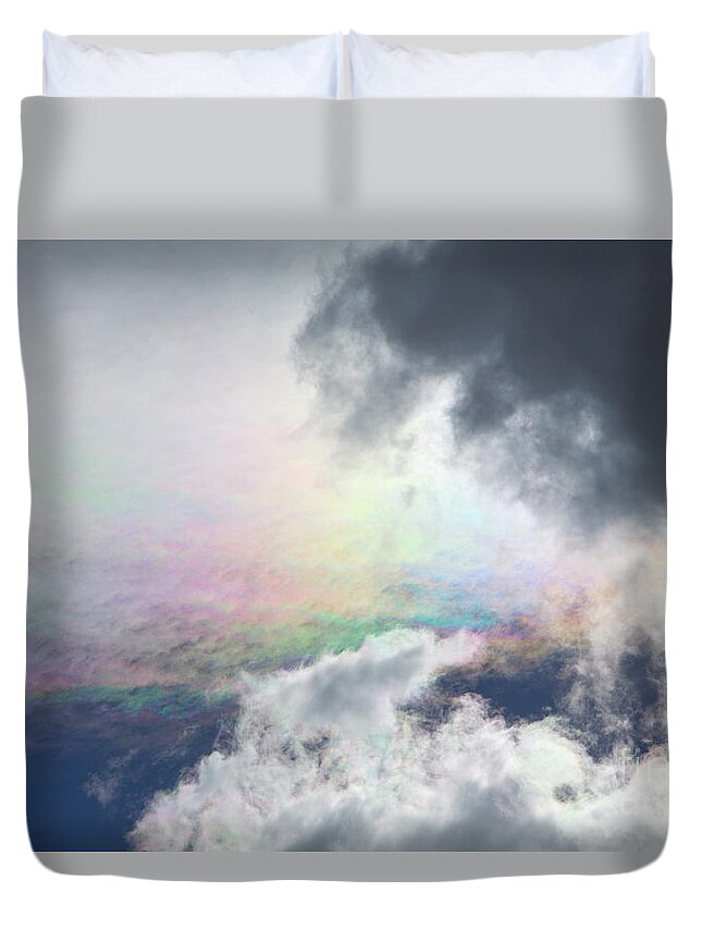 00346013 Duvet Cover featuring the photograph Nacreous Clouds And Evening Sun by Yva Momatiuk John Eastcott