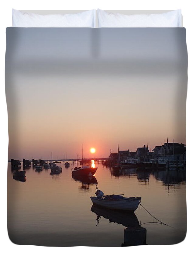 Nantucket Duvet Cover featuring the photograph Nantucket Sunrise by Robert Nickologianis