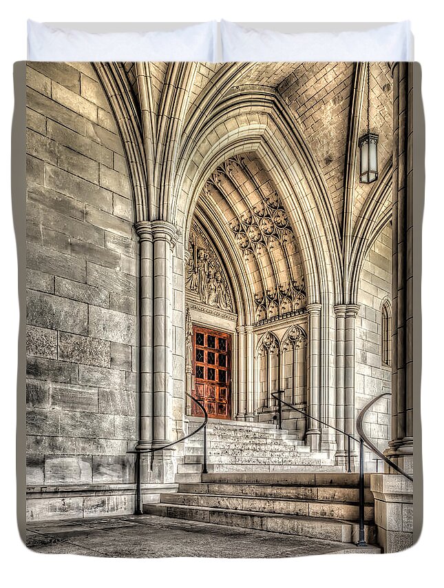 National Cathedral Duvet Cover featuring the photograph National Cathedral front by Izet Kapetanovic