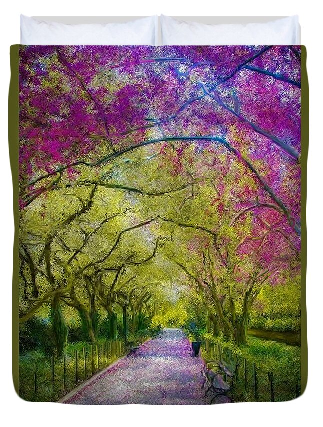 Park Duvet Cover featuring the painting Naturally Colorful Arch by Bruce Nutting