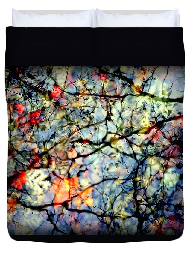 Nature Abstracts Duvet Cover featuring the photograph Natures Stained Glass by Karen Wiles
