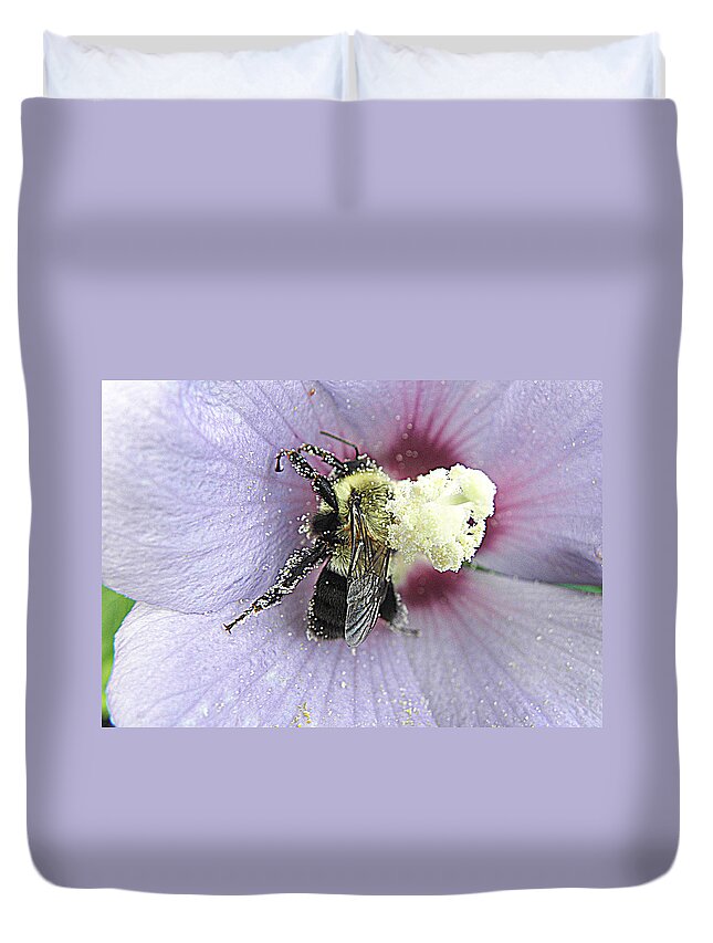 Bumble Bee Duvet Cover featuring the photograph Nectar Overload by Kim Galluzzo