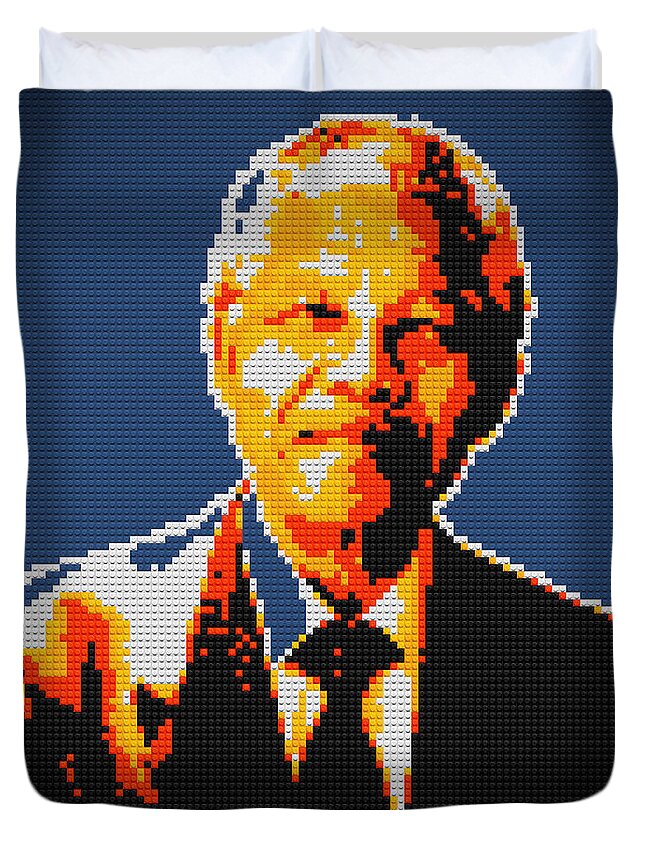 Nelson Mandela Lego Pop Art Duvet Cover For Sale By Georgeta Blanaru