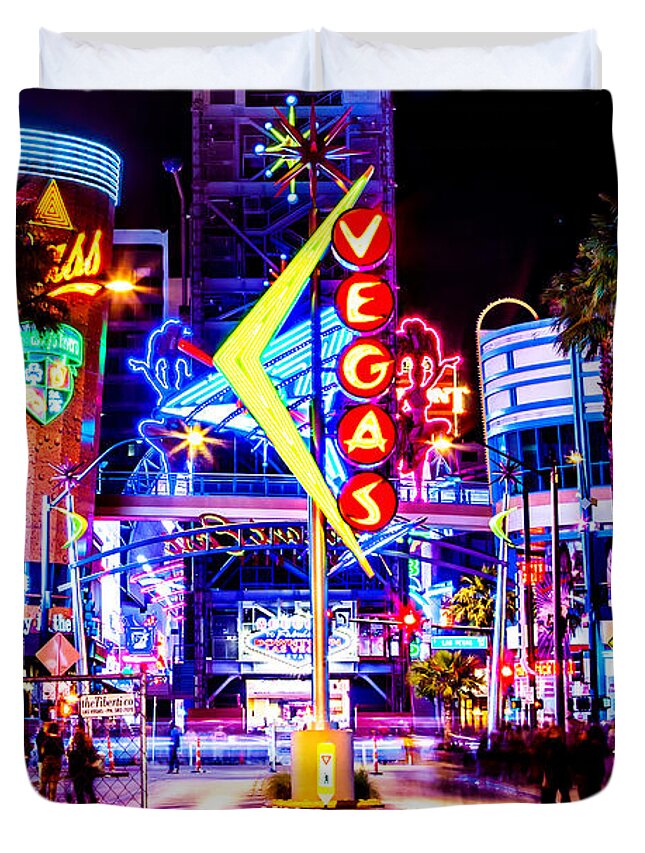 Las Vegas Duvet Cover featuring the photograph Neon Vegas by Az Jackson