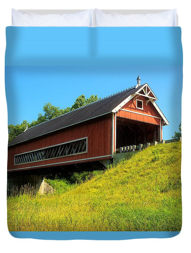 Bridge Duvet Cover featuring the photograph Netcher Road Bridge by Skip Tribby
