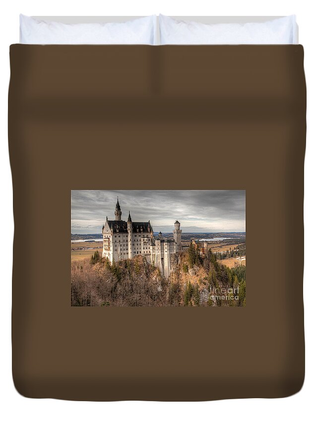Castle Duvet Cover featuring the photograph Neuschwanstein Castle by Shirley Radabaugh