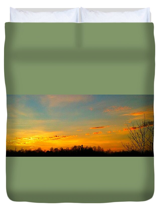 Durham Duvet Cover featuring the photograph New Day by Linda Bailey