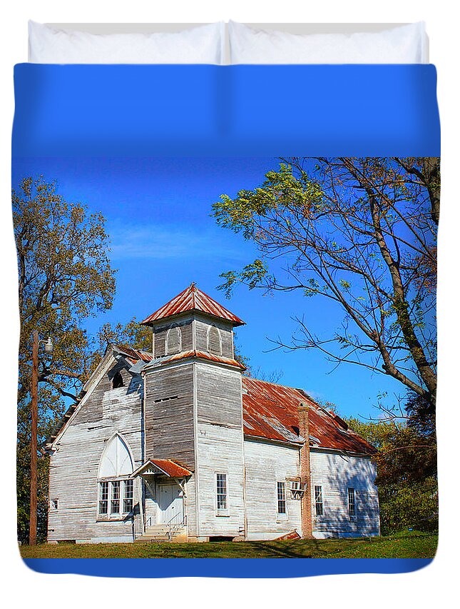 History Duvet Cover featuring the photograph New Hope MB Church Estill MS by Karen Wagner