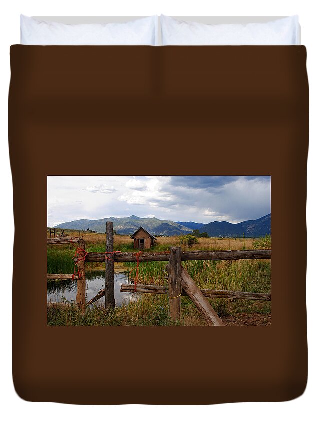 New Mexico Duvet Cover featuring the photograph New Mexico Fence by Glory Ann Penington