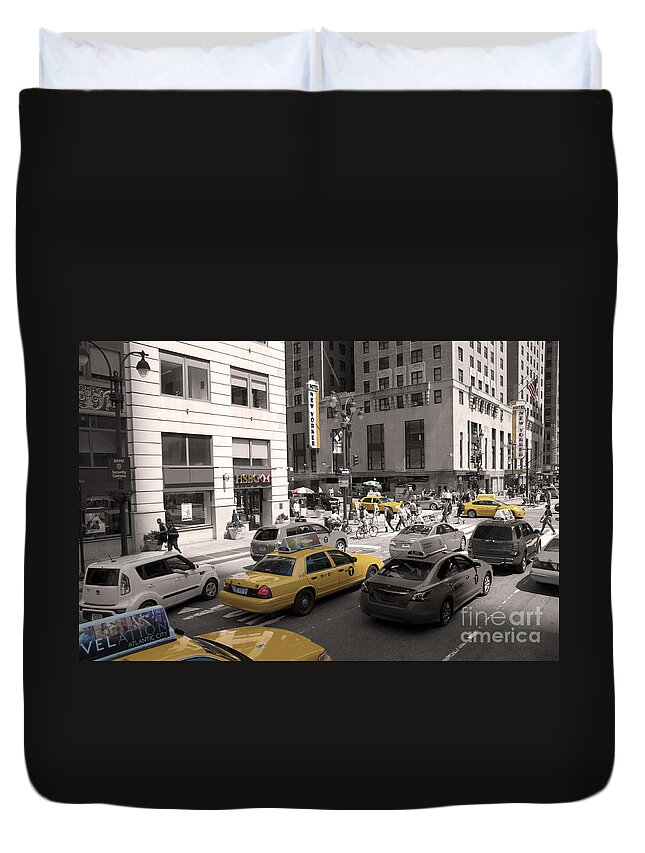 New York Duvet Cover featuring the photograph New York by Adriana Zoon