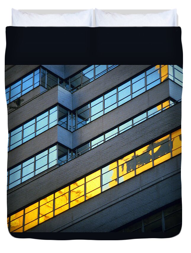New York Duvet Cover featuring the photograph 1984 New York Architecture No1 by Gordon James