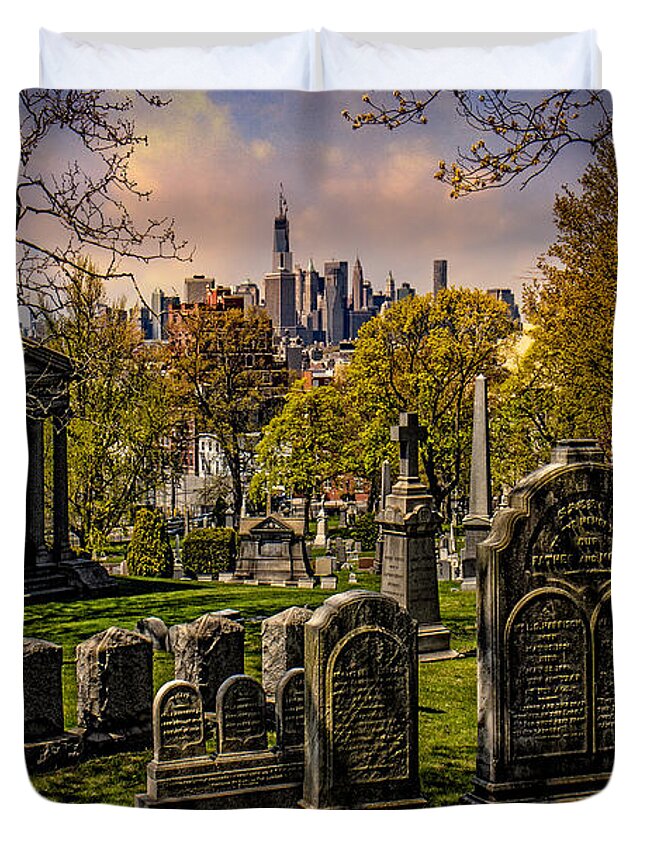Cemetery Duvet Cover featuring the photograph New York From City to City by Chris Lord