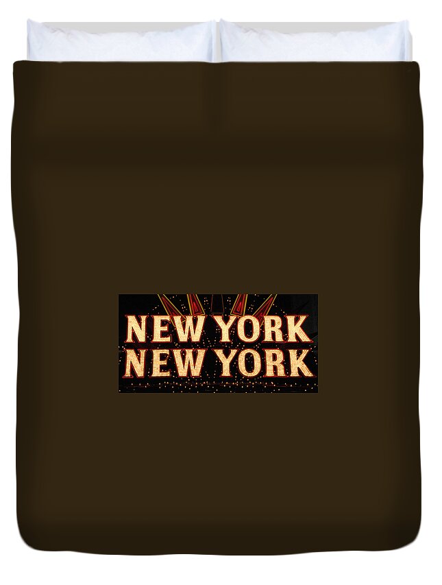 New York New York Duvet Cover featuring the photograph New York New York pano cut by David Lee Thompson
