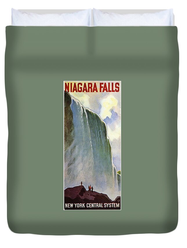Niagara Falls Duvet Cover featuring the digital art Niagara Falls by Georgia Clare