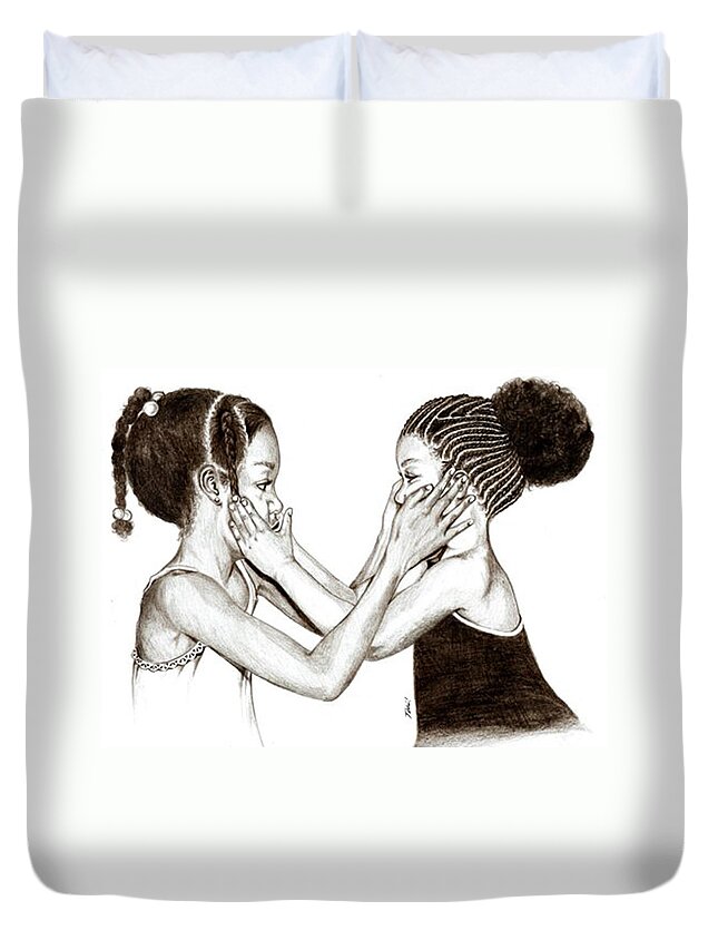 Plaits Duvet Cover featuring the drawing Nice to Meet You by Terri Meredith
