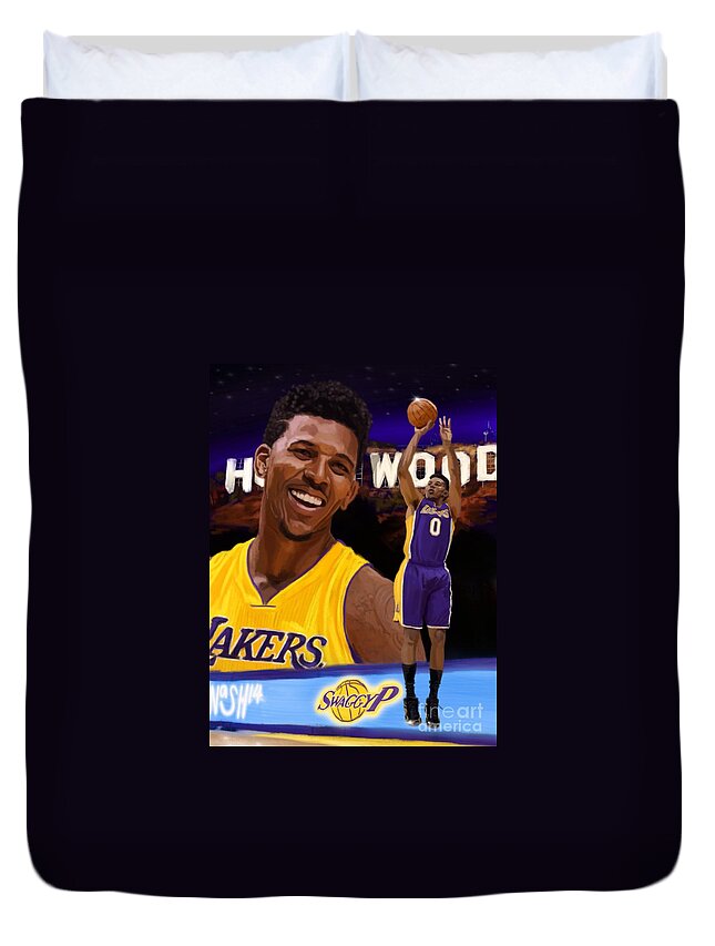 Nick Young Duvet Cover featuring the painting Nick Young by Jeremy Nash