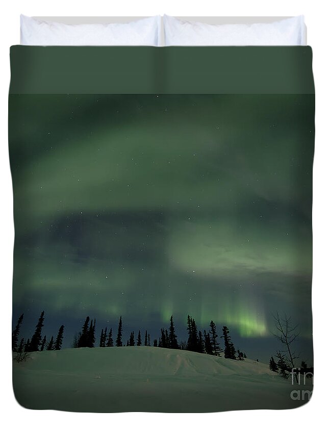Skies Duvet Cover featuring the photograph Night Lights by Priska Wettstein