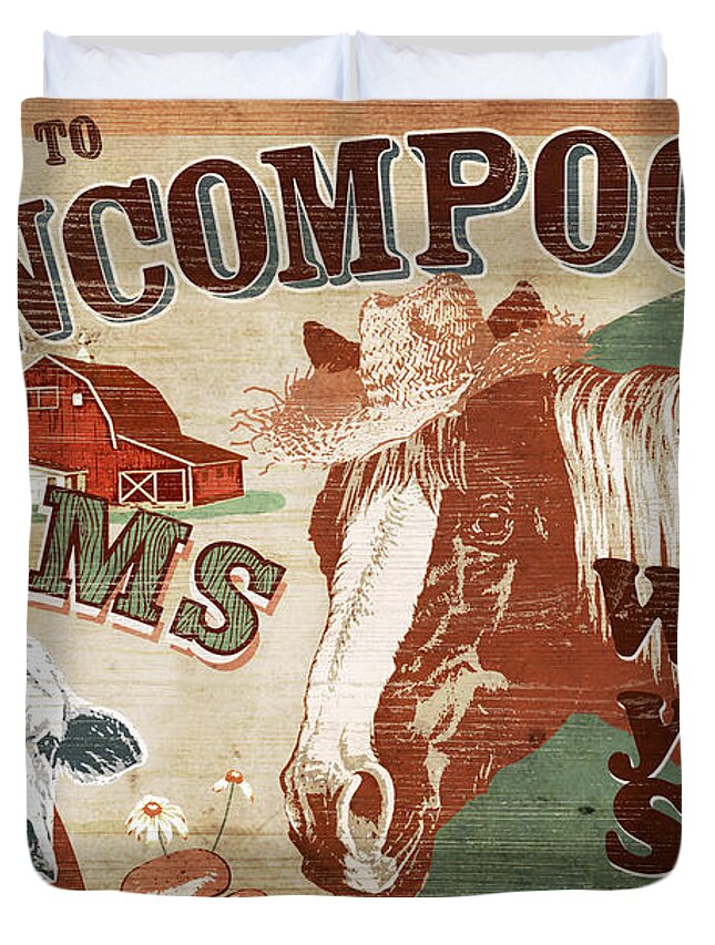 Joe Low Duvet Cover featuring the painting Nincompoop Farms by JQ Licensing