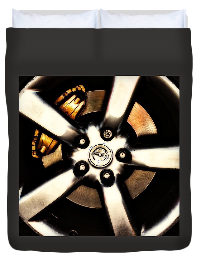 Car Duvet Cover featuring the photograph Nissan Zx Wheels by Meirion Matthias