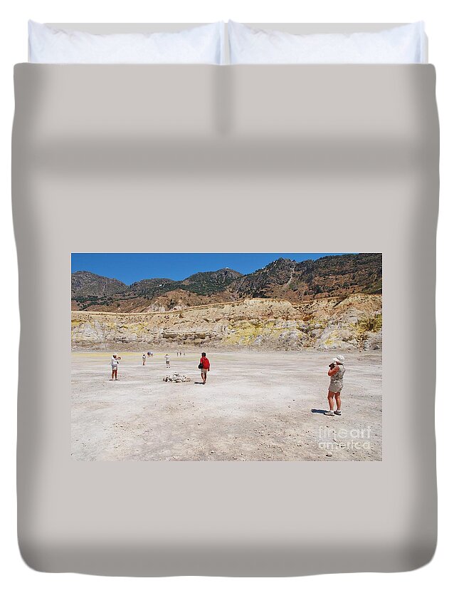 Day Duvet Cover featuring the photograph Nisyros volcano Greece by David Fowler