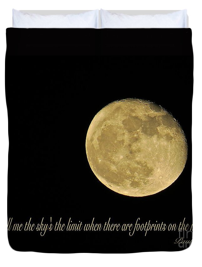 Moon Duvet Cover featuring the photograph No Limit by Nancy Patterson