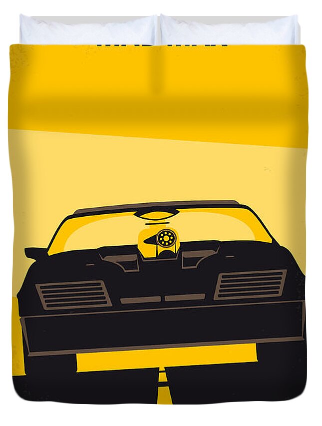 Mad Max Duvet Cover featuring the digital art No051 My Mad Max minimal movie poster by Chungkong Art