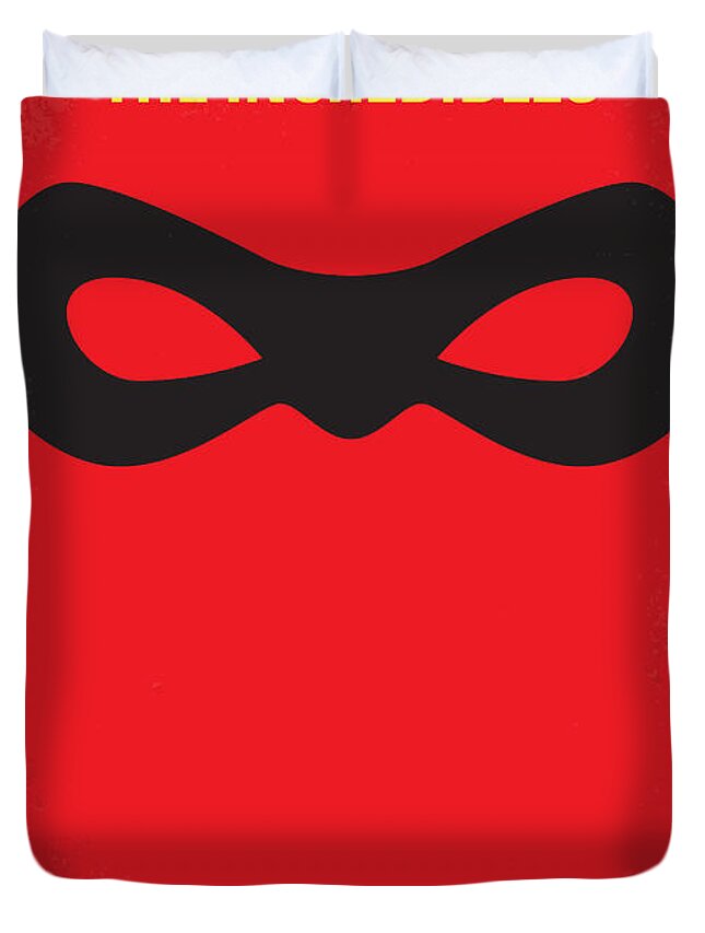 Incredibles Duvet Cover featuring the digital art No368 My Incredibles minimal movie poster by Chungkong Art
