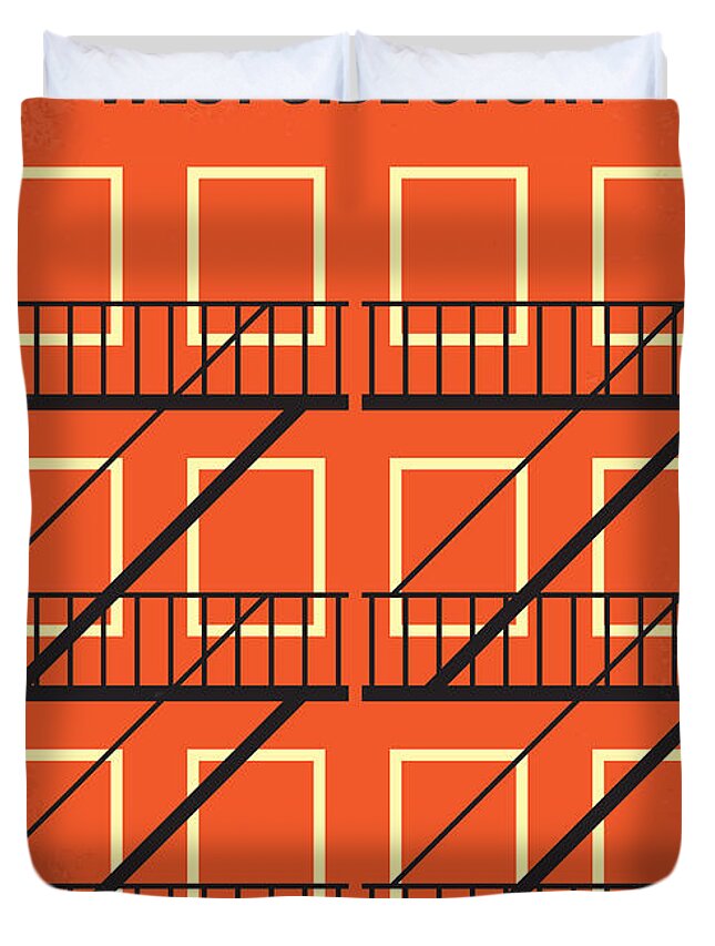 West Duvet Cover featuring the digital art No387 My West Side Story minimal movie poster by Chungkong Art