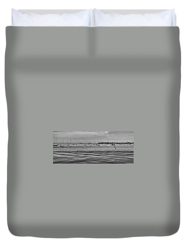 Connecticut Duvet Cover featuring the photograph Noank Harborview by Allan Van Gasbeck
