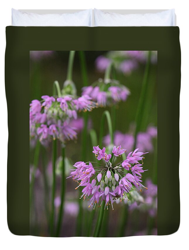 Nodding Wild Onion Duvet Cover featuring the photograph Nodding Wild Onion by Daniel Reed