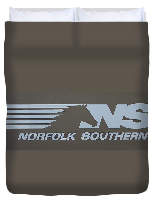 Reid Callaway Norfolk Southern Railway Duvet Cover featuring the photograph Norfolk Southern Railway Signage Art by Reid Callaway