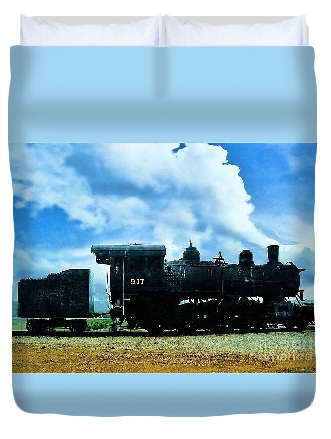 Norfolk & Western Duvet Cover featuring the photograph Norfolk Western Steam Locomotive 917 by Janette Boyd