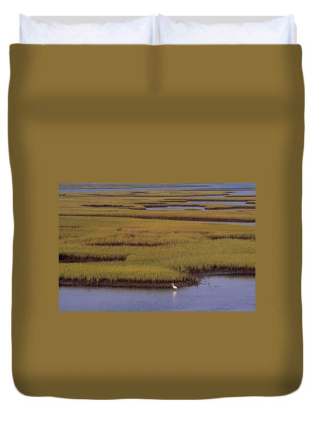 Animal Duvet Cover featuring the photograph North Carolina Marsh by Frederica Georgia