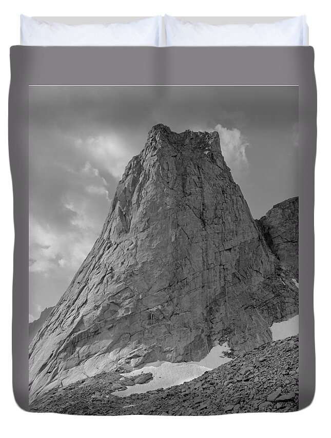 Pingora Peak Duvet Cover featuring the photograph 109649-BW-North Face Pingora Peak, Wind Rivers by Ed Cooper Photography