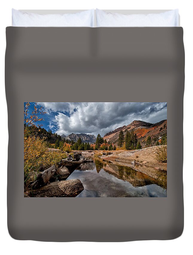 River Duvet Cover featuring the photograph North Lake Outlet by Cat Connor