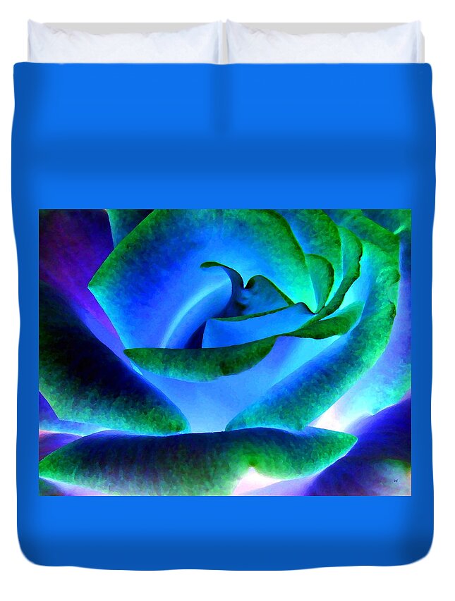 Northern Lights Rose Duvet Cover featuring the digital art Northern Lights Rose by Will Borden