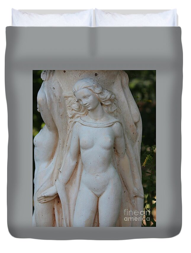 Nude Duvet Cover featuring the photograph Nude Lady Statue by Cynthia Snyder