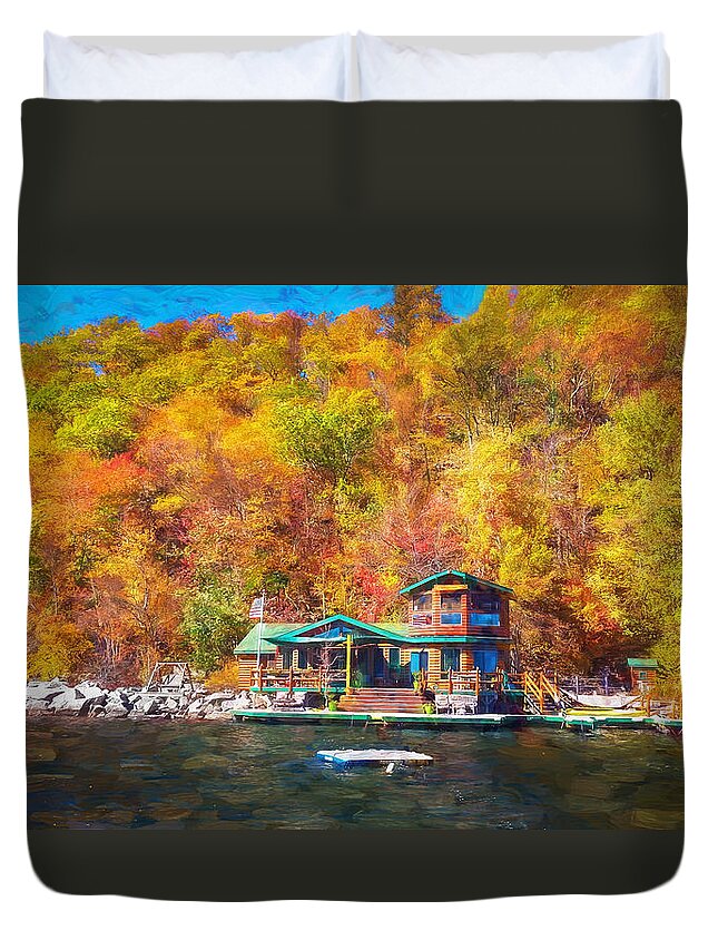 Seven Sisters Duvet Cover featuring the photograph Number 5 of the 7 Sisters Green Pond Lake by Rich Franco