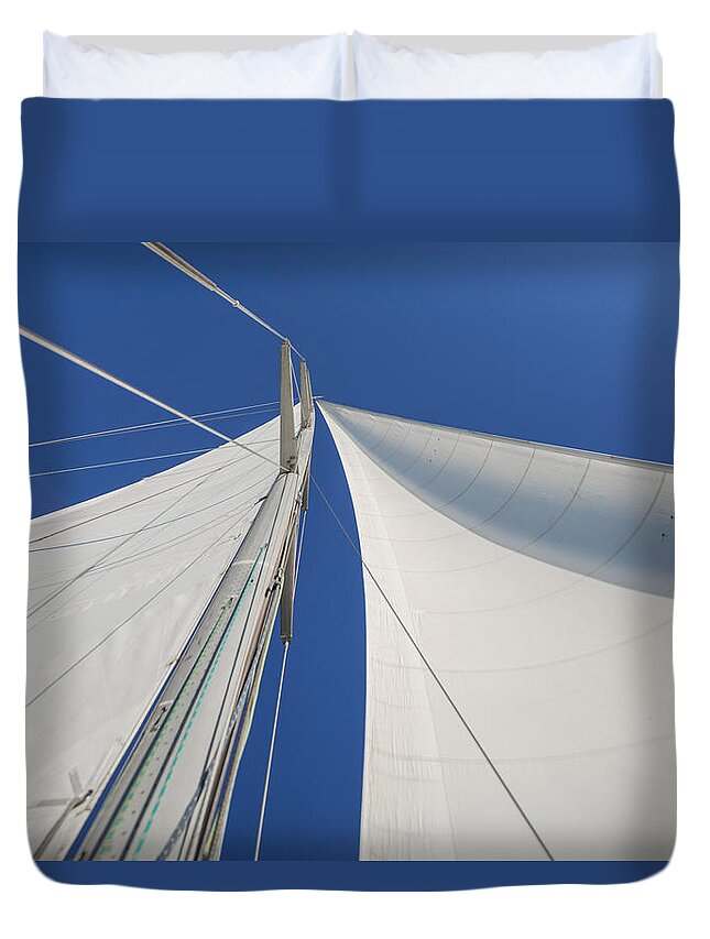 Sails Duvet Cover featuring the photograph Obsession Sails 1 by Scott Campbell