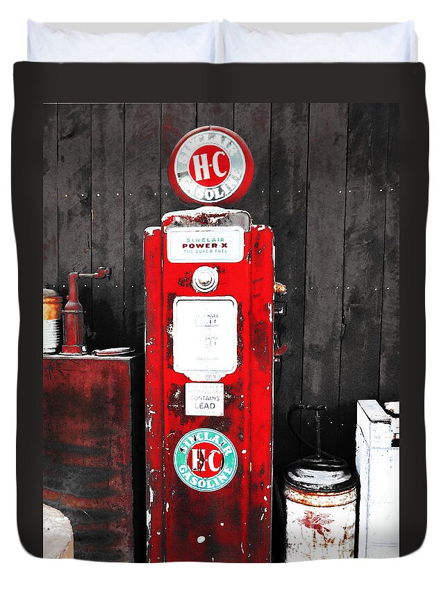 Pump Duvet Cover featuring the photograph Obsolesced Pump by Judy Hall-Folde