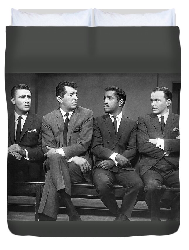 1960 Duvet Cover featuring the photograph Ocean's Eleven Rat Pack by Underwood Archives