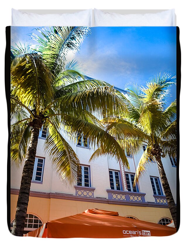 South Beach Hotels Duvet Cover featuring the photograph ESPLENDOR HOTEL of SOUTH BEACH by Karen Wiles