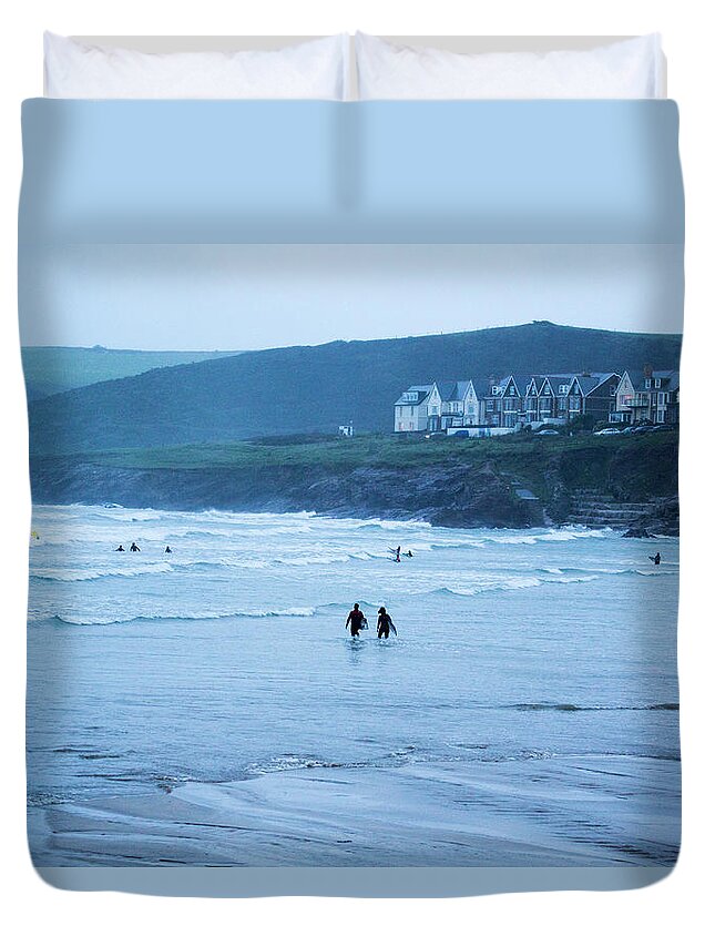 Built Structure Duvet Cover featuring the photograph October Evening Surf by Landscapes, Seascapes, Jewellery & Action Photographer