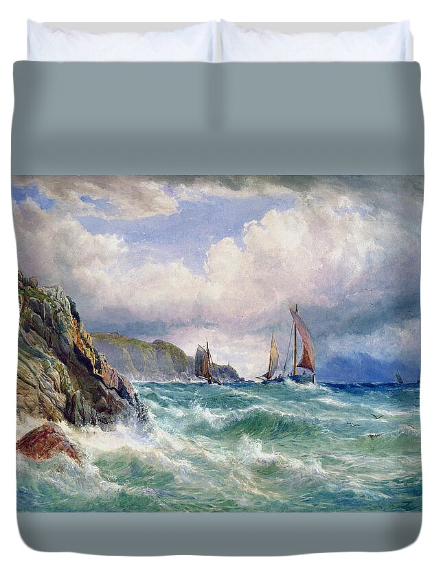 Seascape Duvet Cover featuring the painting Off Cape Clear  County Cork by John Faulkner