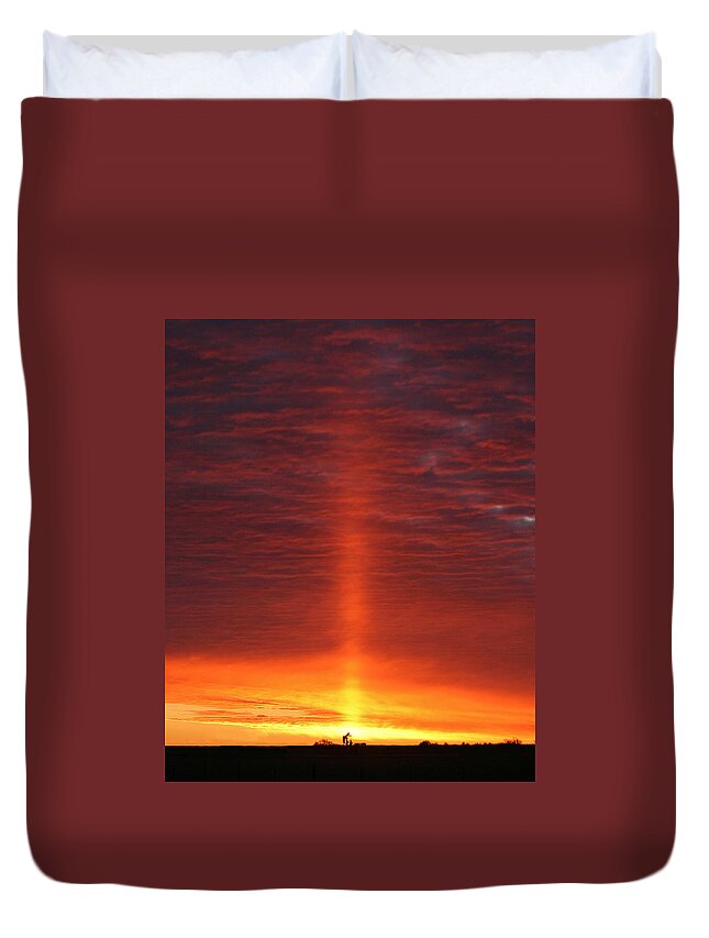 Sunrise Duvet Cover featuring the photograph Oklahoma Sunrise by Christopher McKenzie