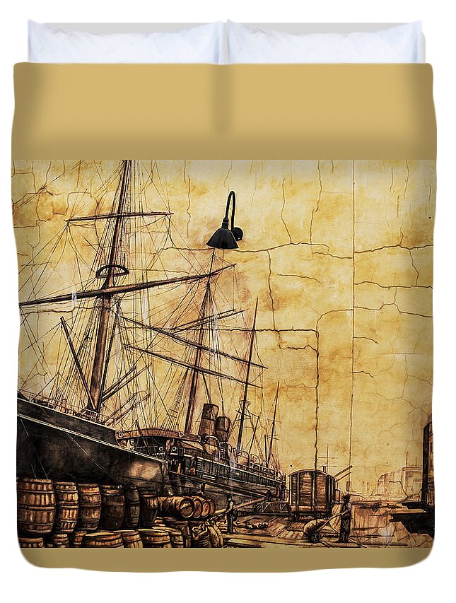 Wall Mural Duvet Cover featuring the photograph Old Days Portland by Karol Livote