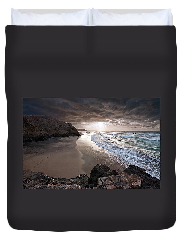 Scenics Duvet Cover featuring the photograph Old King Beach by Photography By Juances