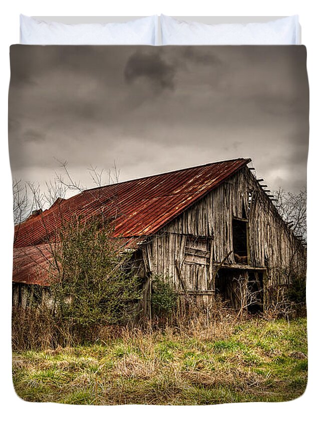 Old Duvet Cover featuring the photograph Old Rustic Barn by Brett Engle